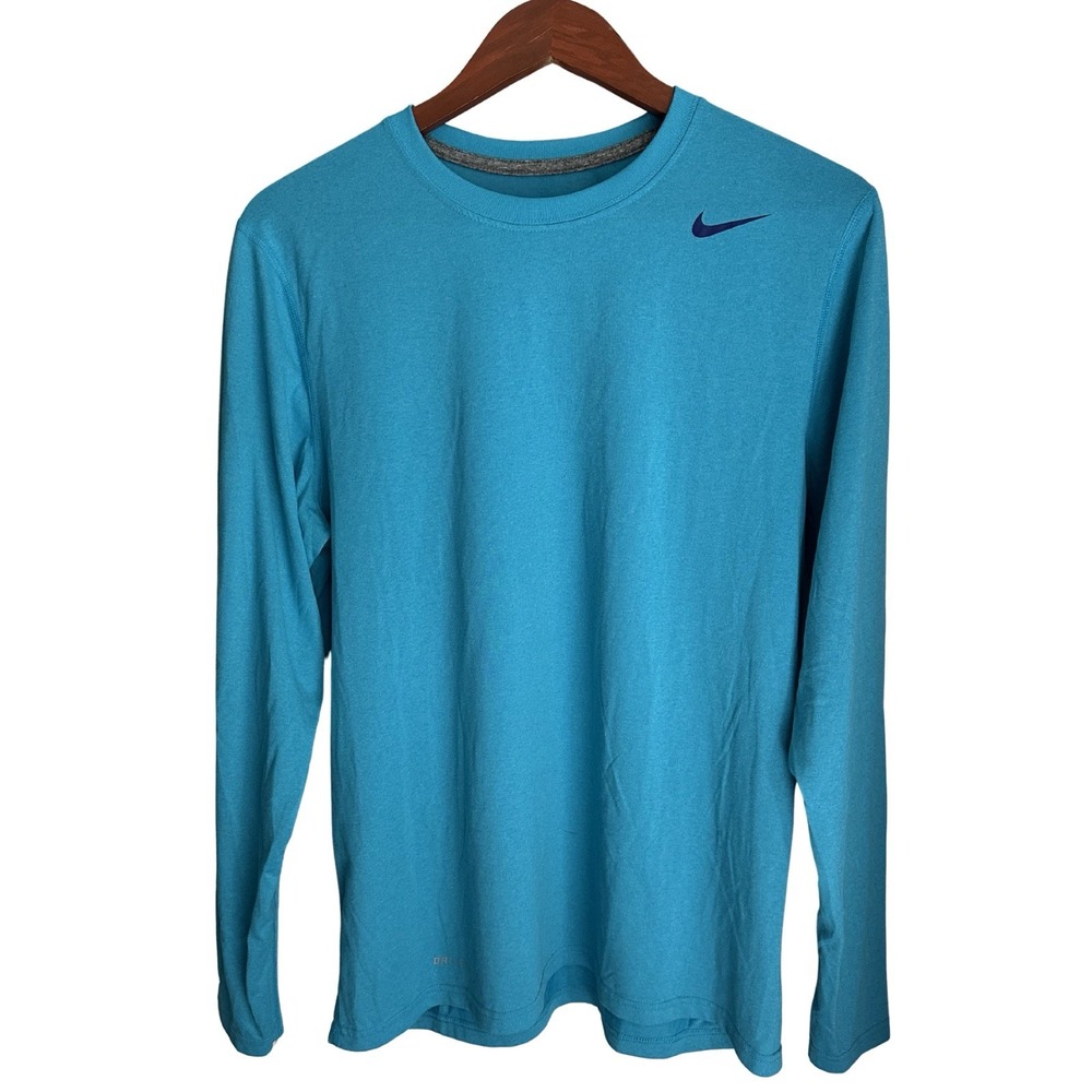 Nike Dri-FIT Men's M Blue Long Sleeve Performance Lightweight Shirt 377780-407